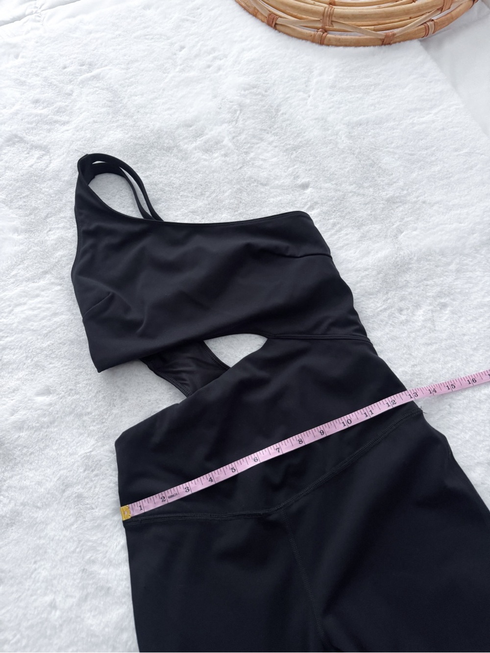 Free People Movement Transcend Limits Onesie Jumpsuit Black One Shoulder Cutout - Picture 12 of 14